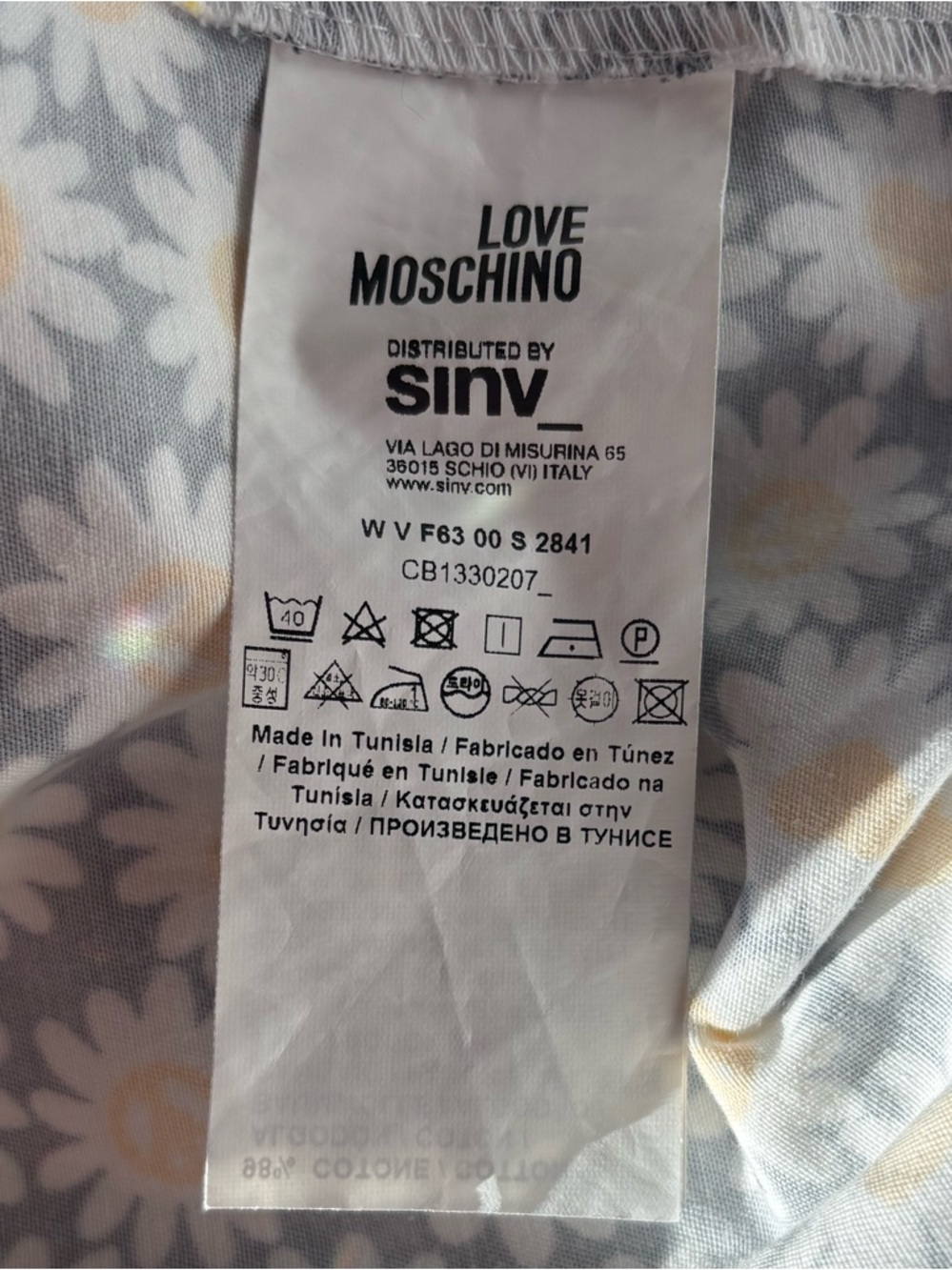LOVE MOSCHINO Daisy-Print Mini Fit & Flare Dress Size 44/ 8 US - Picture 7 of 9